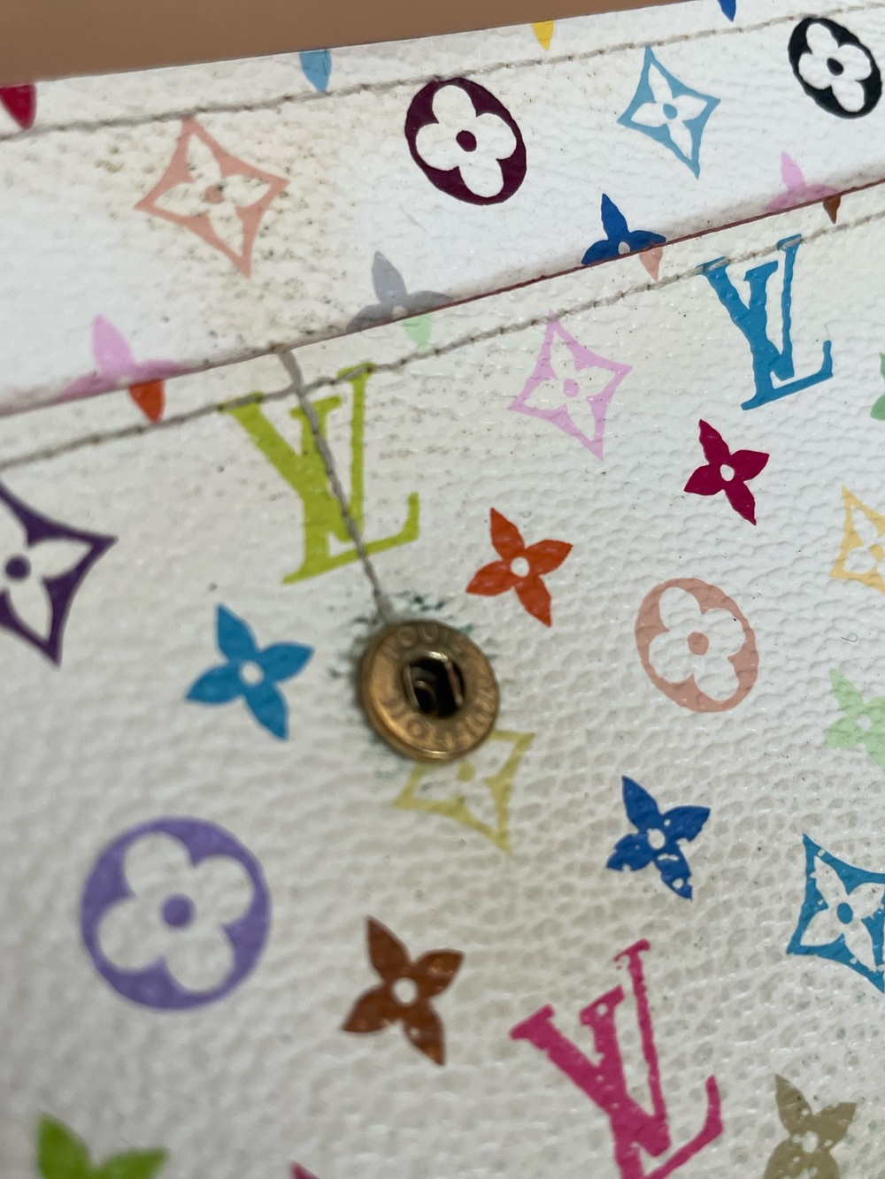 Louis Vuitton Sarah Wallet Murakami White Multicolor Monogram Authentic - Picture 8 of 17